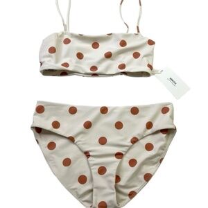Mikoh x Jenni Kayne Bikini Set Size Small NWT Off White Clay Polka Dot